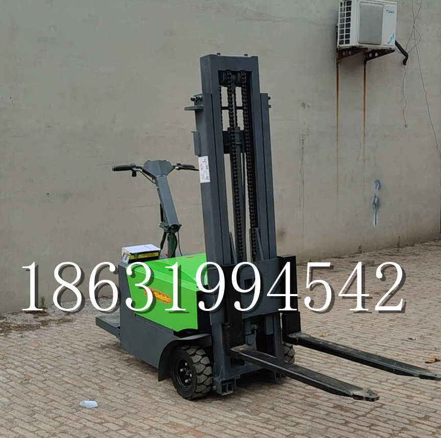 瑞穗乡优程全电动叉车插腿式堆高车液压装卸车1.5吨升高小型站驾式铲车